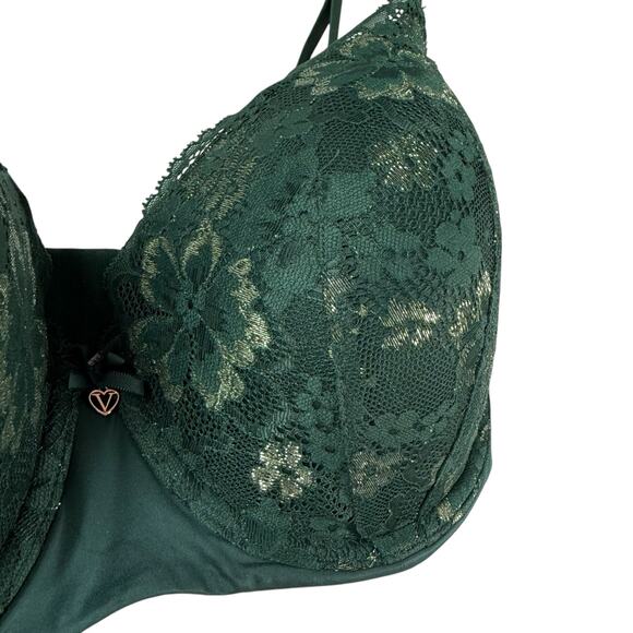 Victoria's Secret Green Lace Demi Bra 36DDD Body by Victoria Romantic Supportive - Picture 4 of 16